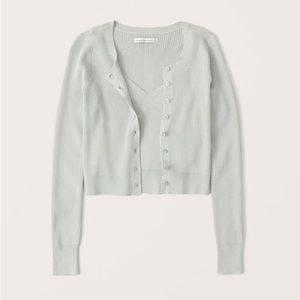 Abercrombie Tank and Cardigan Set in Blue Grey